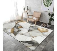 FASTLATE Carpet Bedroom Broken Abstract Marble Texture Print Living Room Rug Decoration Ash Gold Non-slip Area Rug Floor Rugs Washable Non-Slip Breathable For Living Room Bedroom Home Decor,
