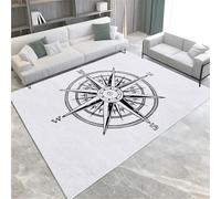 FASTLATE Clip Art Area Rugs Vintage Compass Pattern Washable Rug Non-Slip Soft Accent Carpet For Living Room Bedroom Home Office Kitchen Decor,