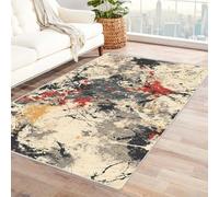 FASTLATE Contemporary Ripple Art Rug Abstract Bath Mat Non Slip For Living Room Dining Room Decoration Soft Cute Versatile Rug(White) White,120 X 150 Cm
