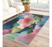 FASTLATE Contemporary Ripple Effect Rug Cloud Fit Under Bathroom Doormat Floor Rugs For Shower Buthtub Sink For Living Room Dining Room Bedroom(Pink)-90x150cm,Pink,120 X 150 Cm