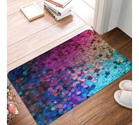 FASTLATE Front Door Mat All-Weather Heavy Duty Welcome Mats For Entryway Dirt Trapper Floor Mats Low Profile Doormat Glitter Sequin Spot Entry Rug Absorbent Non-Slip Entrance Mat 24" X 16"