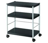 Fast Paper Multipurpose 3 Shelf Trolley Medium, Black