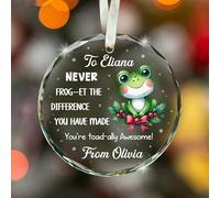 Fastpeace Frog Christmas Ornament - Never Frog-et The Difference You Made - Funny Appreciation Gift for Coworker, Teacher, Friends - You’re Toad-Ally Awesome Holiday Decor Keepsake