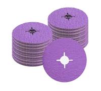 FASTPLUS 115mm Fibre Discs 36 Grit Ceramic Resin Fiber Sanding Discs | 25 Pack for Angle Grinder Metal Grinding Weld Blending Rust Removal High Performance Abrasive