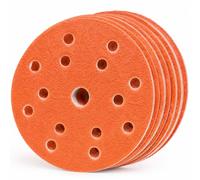 FASTPLUS 60-800 Grit Orange Ceramic 150mm Sanding Discs 15 Hole Hook & Loop