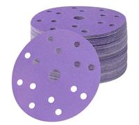 FASTPLUS Purple Ceramic Film 150mm Sanding Discs 15 Hole 80-220 Grit