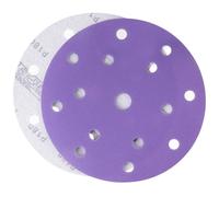 FASTPLUS Purple Ceramic Film Sandpaper 150mm Sanding Discs 15 Hole 220 Grit