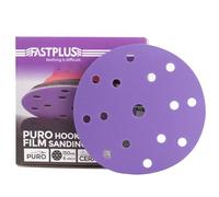 FASTPLUS Purple Ceramic Film Sandpaper 150mm Sanding Discs 15 Hole 800 Grit