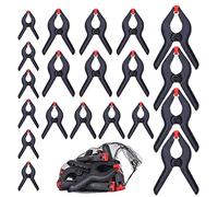 FASTPRO 20-Pack 4-Size Nylon Plastic Spring Clamps with String Bag Organizer, Included 6-1/2in., 4-1/2in., 3-1/2in.and 2-1/2in.