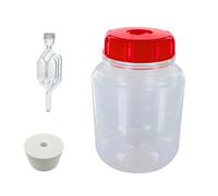 FastRack 1 Gallon (PET) Wide Mouth Fermonster Carboy with Airtight Lid | Includes #10 Drilled Stopper & Twin Bubble Airlock | Clear Plastic Fermenter for Wine, Beer & Mead