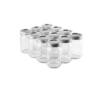 FastRack Regular Mouth Glass Mason Jars |16 oz - Pack of 12 | Jars with Airtight Lids | Large Glass Jars for Food Storage with Lids| Ideal for Canning, Fermentation, Pickling, Kombucha Brewing