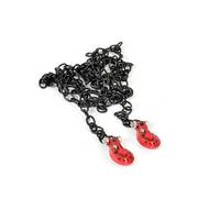Fastrax Deluxe Aluminium Red Winch Hooks and Black Chain Set FAST2321DRB