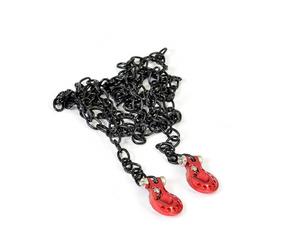 Fastrax Deluxe Aluminium Red Winch Hooks and Black Chain Set FAST2321DRB