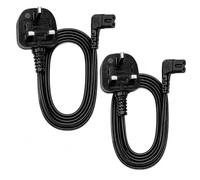 FASTRONICS® Right Angle Figure 8 Power Cable (IEC-C7) -2-Pack 5M | UK 3-Pin to C7 Mains Lead | 100% Copper | BS1363 Safety Approved | For Samsung/LG TV, PS4, PS5, Sky, Speakers