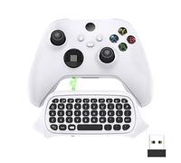 FASTSNAIL 2.4G USB Gamepad Keyboard Compatible With Xbox Series X/S/Xbox One/One S Controller, Headset Jack and 3.5mm Audio Jack, QWERTY Mini Digital Keyboard (White)