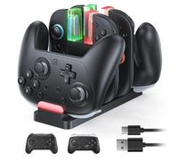 FASTSNAIL Charging Dock Compatible with Switch 2 Joypad, Charging Stand for Switch 1/2 P Controller, Charging Orgnizer for Joycon 2 & for Pro Controller with Charge Indicator and USB Cable