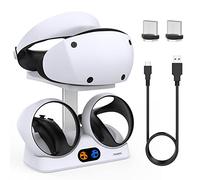 FASTSNAIL Charging Stand for PlayStation VR2, Multifunction Vertical Stand for PSVR 2 Headset, Charging Dock Station Base for PS VR2 Sense Controller with LED Indicator, for PSVR2 Gaming Accessories