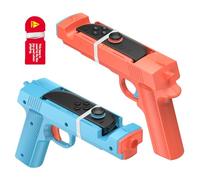 FASTSNAIL Gun Controller for Nintendo Switch 2 Joypad, Dual Trigger Shooting Game Gun Grip with Anti-Slip Design, Compatible with Big Buck Hunter, for House of the Dead & More (Blue & Orange, 2 Pack)