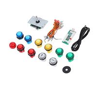 FastUU Classic Arcade Game DIY Parts DIY Arcade Game Joystick Set USB Computer Chip System Control Easy Installation 10Xgamepad Button with Light for PS3/PC