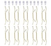 Fasunry 10 Pack Plate Hangers, 6 Inch Wall Plate Hangers and 12 Pack Wall Hooks, Compatible 6 to 7.5 Inch Decorative Plates, Antique China, Antique Plates and Arts