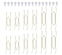 Fasunry 12 Pack Plate Hangers, 8 10 12 Inch Wall Plate Hangers and 16 Pack Wall Hooks, Compatible 7.5 to 12.5 Inch Decorative Plates, Antique China, Antique Plates and Arts