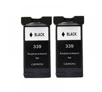 FASURDVA 339 344 Ink Cartridge Compatible With 339 339XL 344XL Works With Photosmart 2575 2610 2710 8050 Deskjet 5740 5745 5940 6520 6540 Printers(2BK)