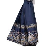 FASWAR Hanfu Women's Ming Dynasty Horse-Faced Skirt Everyday MaMianqun Hanfu (Color : Blue, Size : L)