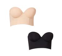 FASWAR LuciLift - Low Back Strapless Bra - Premium Fabric,Multi-Way Push Up Bra with Removable Straps,Low Back Strapless Bra (Color : Multi-Colored, Size : 34E)