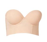 FASWAR LuciLift - Low Back Strapless Bra - Premium Fabric,Multi-Way Push Up Bra with Removable Straps,Low Back Strapless Bra (Color : Natural, Size : 34C)