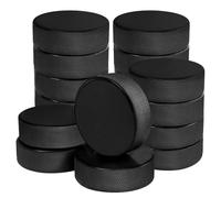 Faswin 18 Pack Classic Ice Hockey Puck with 2 Reusable Mesh Bag,Black,3 Inch
