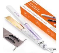 Faszin Ionic Hair Straighteners, 20S Fast Heat Up Flat Iron, Titanium Plate for Smooth Shiny Results, Clear LCD Display, 2 in 1 Hair Straightener (White)