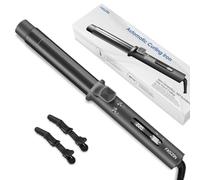 Faszin Hair Curler Curling Wand, Newbie One-Touch Automatic Curling Iron for Long Hair & Short Hair, Professional 32mm Rotating Beach Waver Curling Tongs with LCD Display&5 Adjustable Temper-Pewter