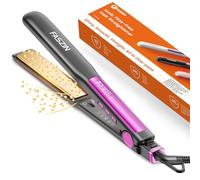 Faszin Hair Straightener, Fast Heating Titanium Flat Iron with Negative Ions to Create Sleek Style, 3D Floating Wide Plate for Both Thick and Thin Hair, Dual Voltage & 11 Levels Adjustable Temp（Gray）