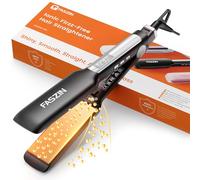 Faszin Hair Straightener with 42mm Wide Straightener, Titanium Plate with Negative Ion, LED Display, 30 Seconds Quick Heat, 11 Levels Adjustable Temperature (266-446°F), Black