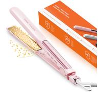Faszin Hair Straighteners, Ionic Titanium Plate for Smooth Shiny Results, 20S Fast Heat Up Flat Iron, Clear LCD Display, 2 in 1 Straightener and Curler Styling Tool for Straighten Hair (Pink)