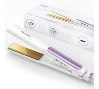 Faszin Hair Straighteners, Ionic Titanium Plate for Smooth Shiny Results, 20S Fast Heat Up Flat Iron, Clear LCD Display (White)