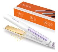 Faszin Hair Straighteners, Ionic Titanium Plate for Smooth Shiny Results, 20S Fast Heat Up Flat Iron, Clear LCD Display, 2 in 1 Straightener and Curler Styling Tool for Straighten Hair (Grey)