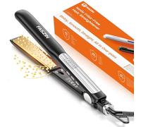 Faszin Hair Straighteners, Ionic Titanium Plate for Smooth Shiny Results, 20S Fast Heat Up Flat Iron, Clear LCD Display (Black)