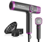 Faszin Lightweight High Speed Hair Dryer, 110,000 RPM, Home Use | 3-Min Fast Drying, 69dB Low Noise, 200M Ionic Frizz Control, 3 Magnetic Nozzles, 330g (UK 220-240V Only)