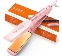 Faszin Professional Hair Straighteners, 42mm Wide Plate Titanium Negative Ion Flat Iron, 30s Rapid Heating, 11 Adjustable Temperature Levels (130-230℃), Real-time Temperature Display-Pink