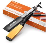 Faszin Professional Hair Straighteners, 42mm Wide-Plate Titanium Negative Ion Flat Iron, 30s Rapid Heating, Real-time Temperature Display, 11