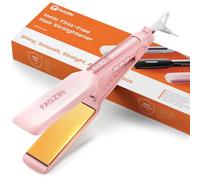 Faszin Professional Hair Straighteners, 42mm Wide Plate Titanium Negative Ion Flat Iron, 30s Rapid Heating, 11 Adjustable Temperature Levels (130-230℃), Real-time Temperature Display-Pink