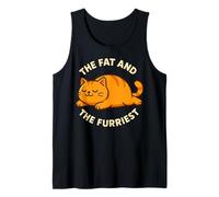 Fat and The Furriest Cute Cat Pun Funny Graphic Tank Top