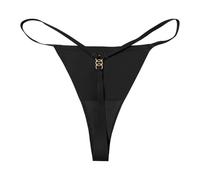 Fat Away Underwear Stretch T Back Thongs Low Rise Hipster Underwear Sexy Underwear Transparent, black, XS