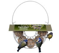 Fat Ball Feeder - Jacobi Jayne® Suet Ball Basket - Holds 5 fat balls for wild birds - fat ball feeders hanging - suet ball holder - fat ball feeder for small birds only