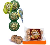 Fat Ball Feeder with Fat Balls - Jacobi Jayne® Basketball™ Bird Feeder with Chunky Dumplings™ suet balls - Bird Feeders Hanging Station for High Energy Suet