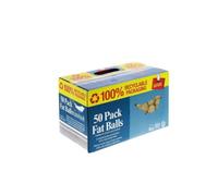 Fat Balls 50 Pack - Suitable For Feeding All Year Round - Cardboard Box Can Be Recycled - Feeder Not Included - Hi-energy Fat Balls - Total Weight 4kg - Made In The UK