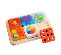 Fat Brain Toys PlayTab Essential Set, Magnetic Sensory Activity Board, Motor Skills, On-the-Go Play, Toddler Educational Toy, Textures and Gears for Ages 12 Months and Up