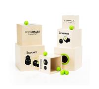 Fat Brain Toys Box and Balls Wooden Activity Cubes and Bouncy Balls for Kids Fun New Trickshot Games for Ages 6 to 11