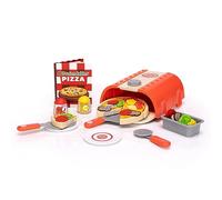 Fat Brain Toys Pretendables Pizza Oven Set - Pretend Play Kitchen with Oven, Peel, Pizza Slices, Toppings and Other Kids Kitchen Accessories - Play Food Learning Toys - Kids Toys for +3 Year Olds